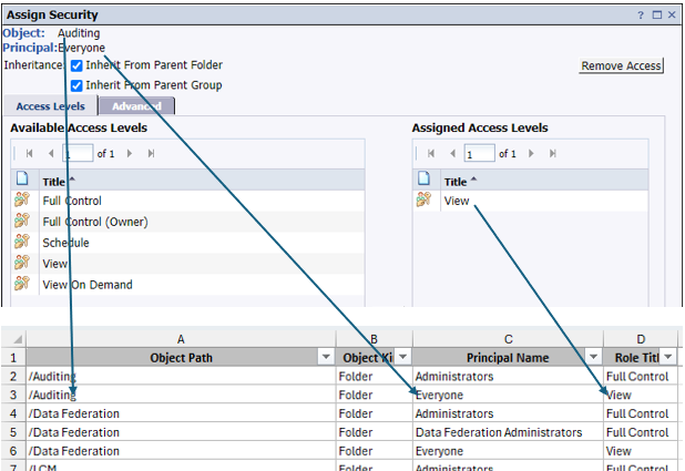 Assigned Access Levels