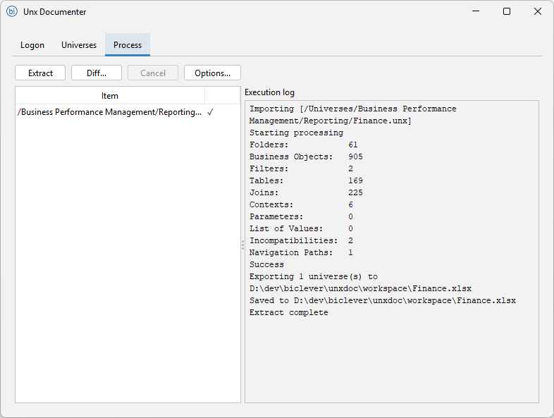 UnxDoc Export Result