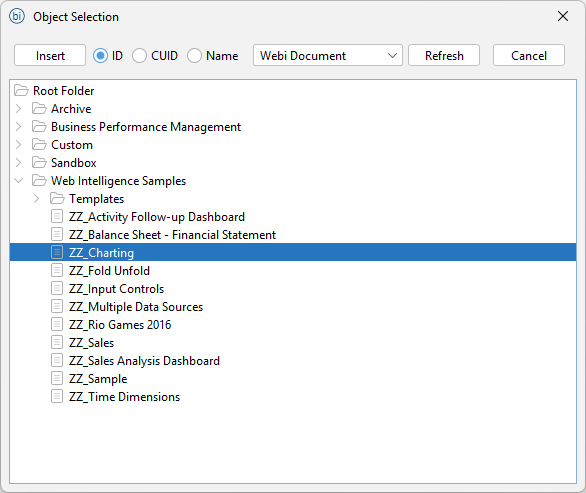 CMS Query Builder - Object Selection