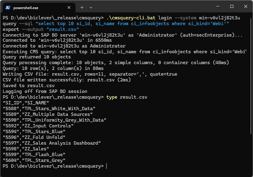 CMS Query Builder - Command Line